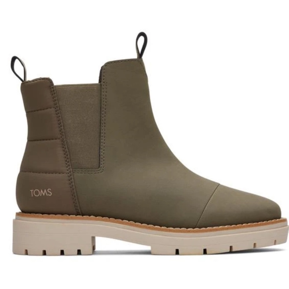 TOMS Women’s Olive Green Skyler Chelsea Ankle Boots size 7